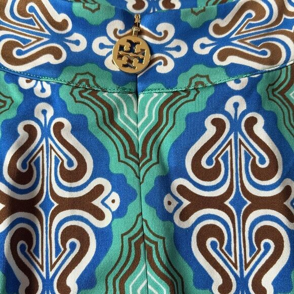 Tory Burch Silk Blue and Green Patterned Mini Dress Small NWT $375 - Picture 5 of 5